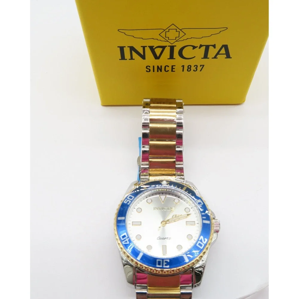 Invicta Pro Diver Vitreos Mens Watch 42mm Two Tone Gold Steel 69398 New